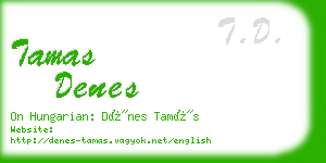 tamas denes business card